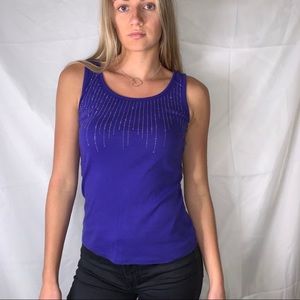 Massini purple bejeweled tank top size medium:)
